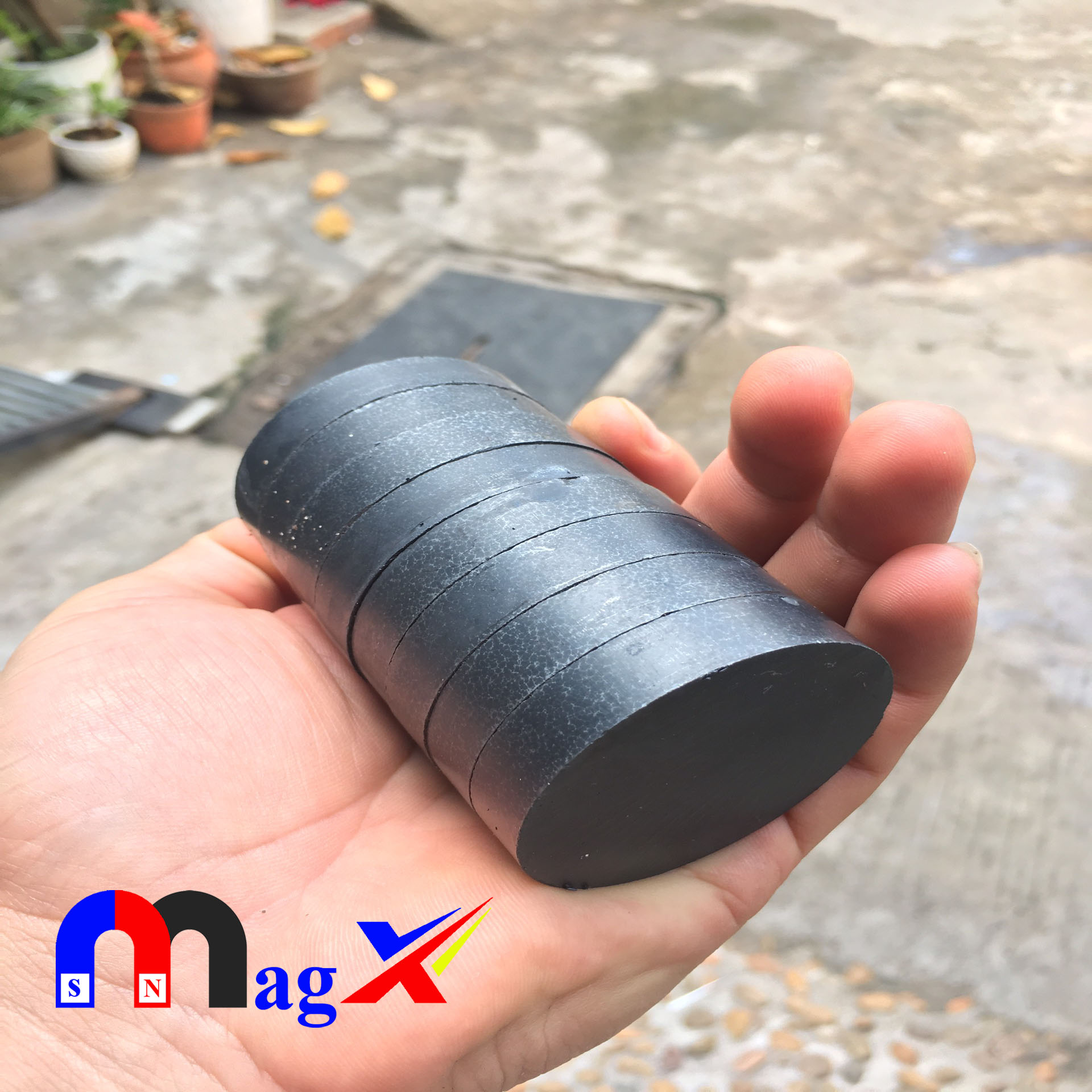 Nam châm ferrite ø 30x10 - nam châm đen y30 - bộ 5 viên