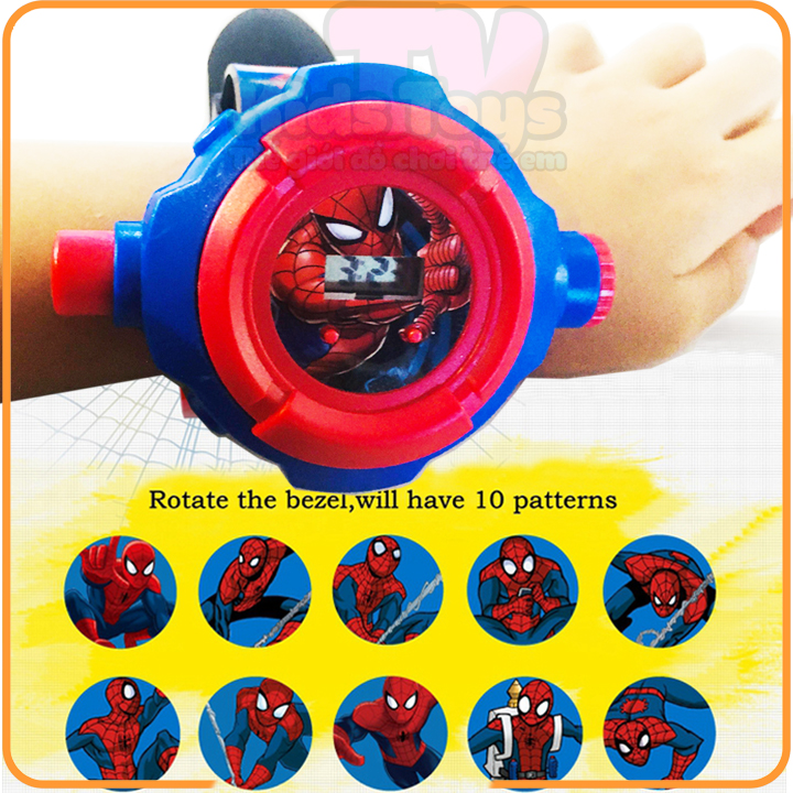 Đồ chơi Đồng Hồ Điện Tử Chiếu 24 Hình 3D Projector Watch Hello Kitty/ Doraemon/Spider man- Đồ chơi trẻ em Kidstoys TV