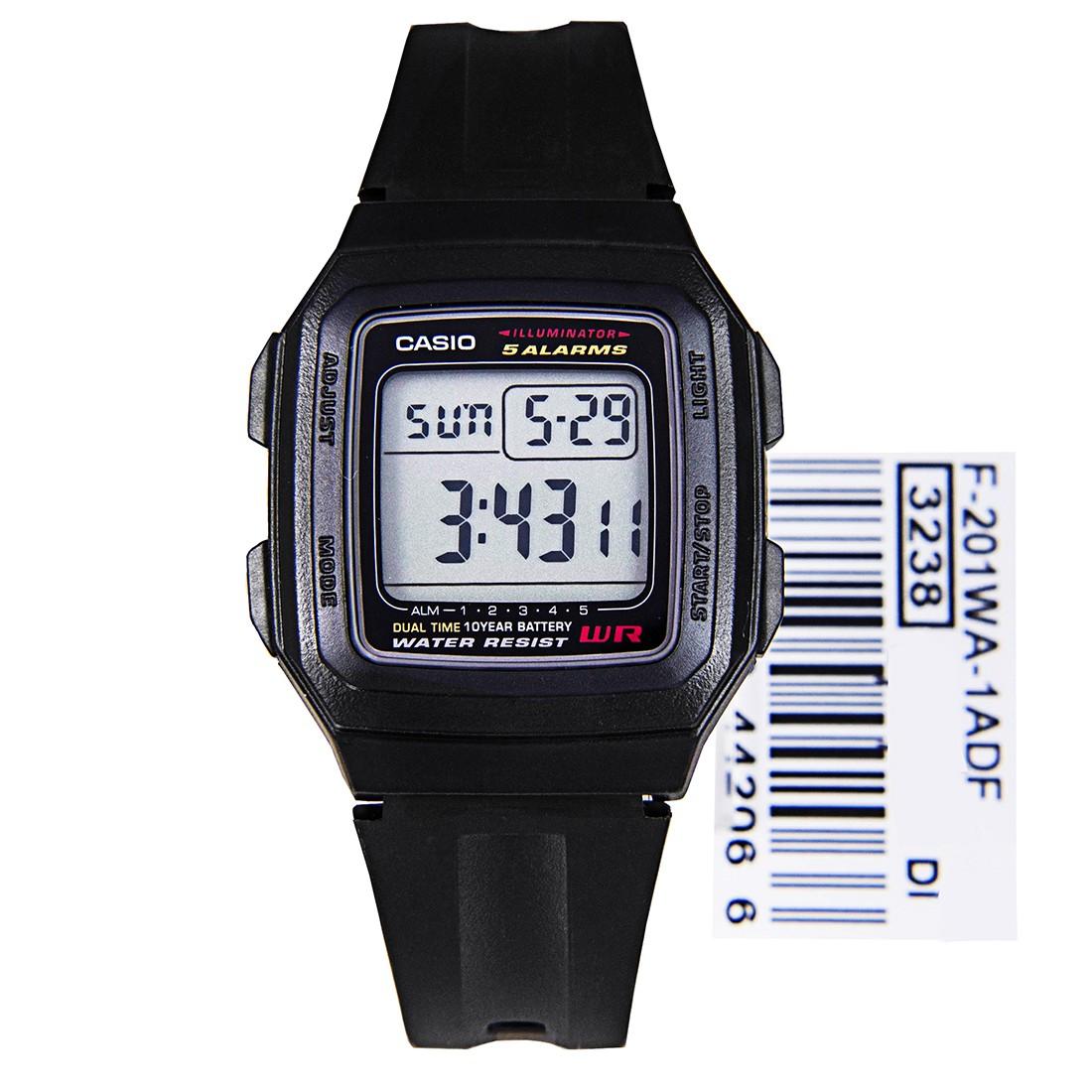 Đồng hồ nam dây nhựa casio anh khuê f-201wa-1adf