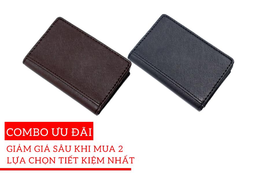 Combo 2 Ví Bóp Nam Nữ Nhỏ Gọn Nhiều Ngăn Để Thẻ CMND Galaxy Store GVMB01 GVMB02 (Đen + Nâu)