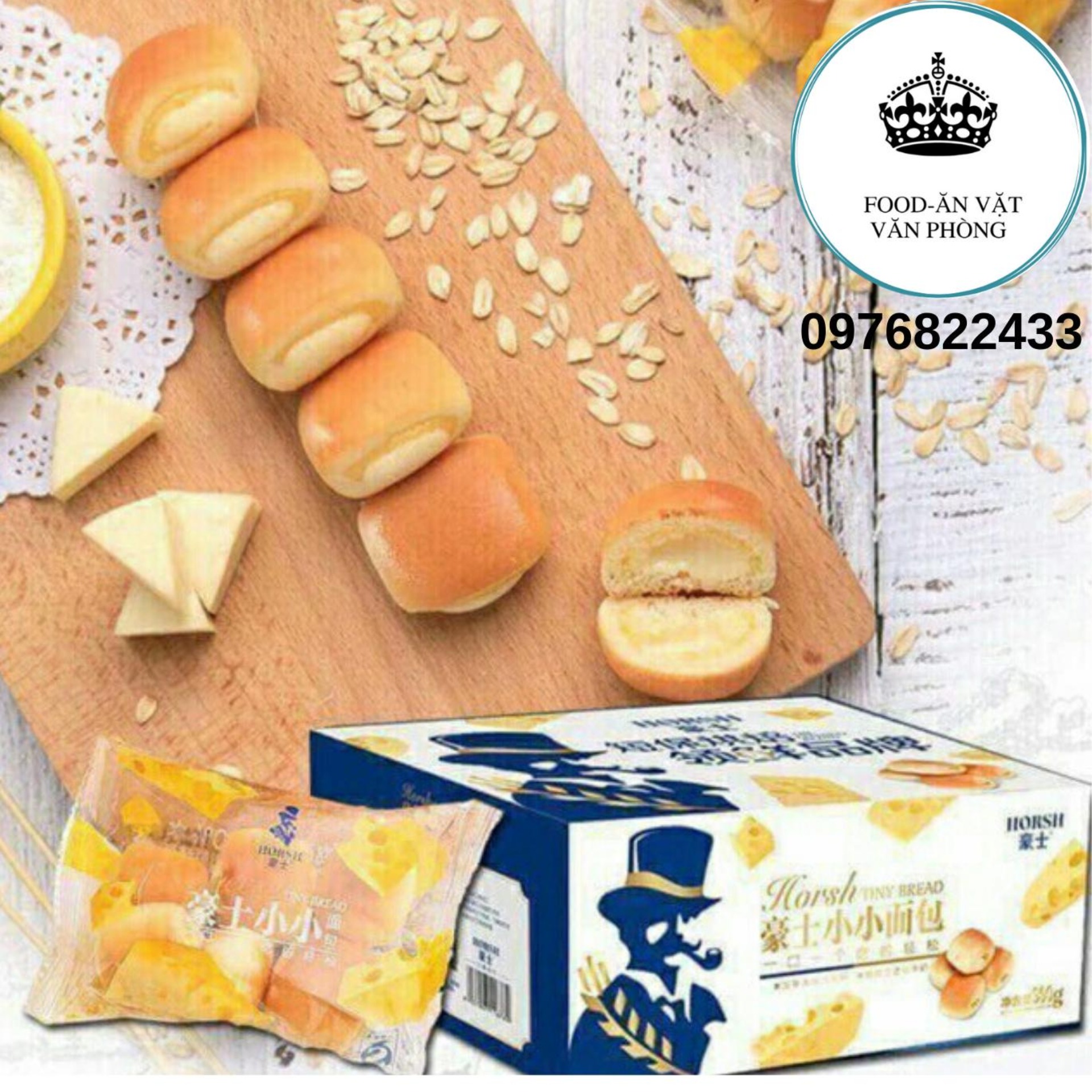 Bánh mỳ phomai Cheese Horsh - mỗi bịch là 6 viên bánh bên trong bơ