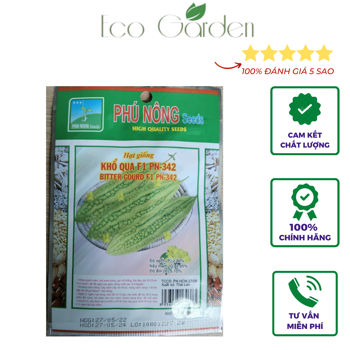 Hạt Giống Khổ Qua F1 PN-342 Phú Nông - 2g