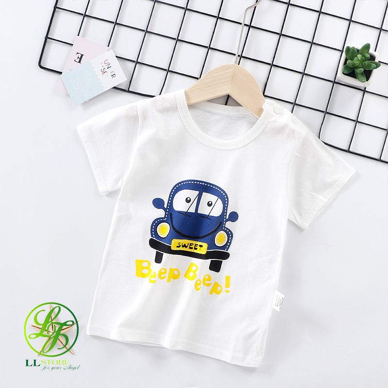 [HCM]Áo thun cotton mịn hoạt hình dễ thương kute cho bé trai và bé gái 1 tuổi đến 6 tuổi hoặc bé 7kg-24kg