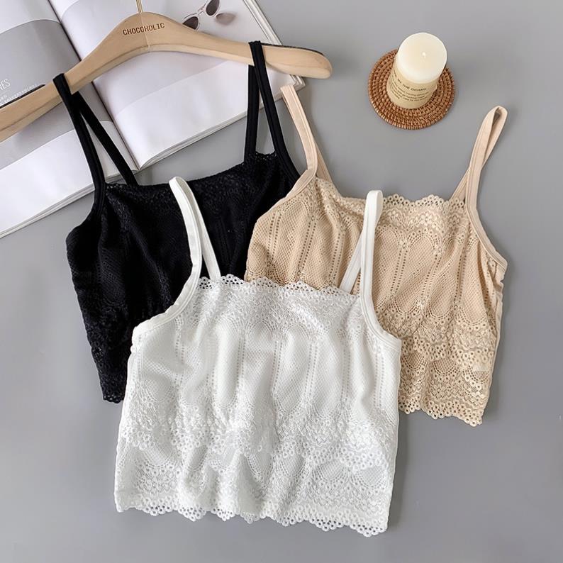Áo 2 dây ren croptop sexy siêu hot, Áo ren hai dây thêu ren nổi sang chảnh