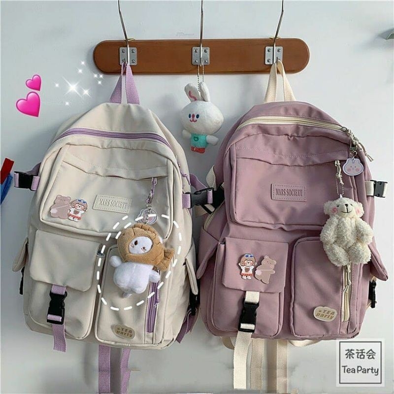 Balo ULZZANG nhiều ngăn xinh xăn phong cách Hàn Quốc *BL28