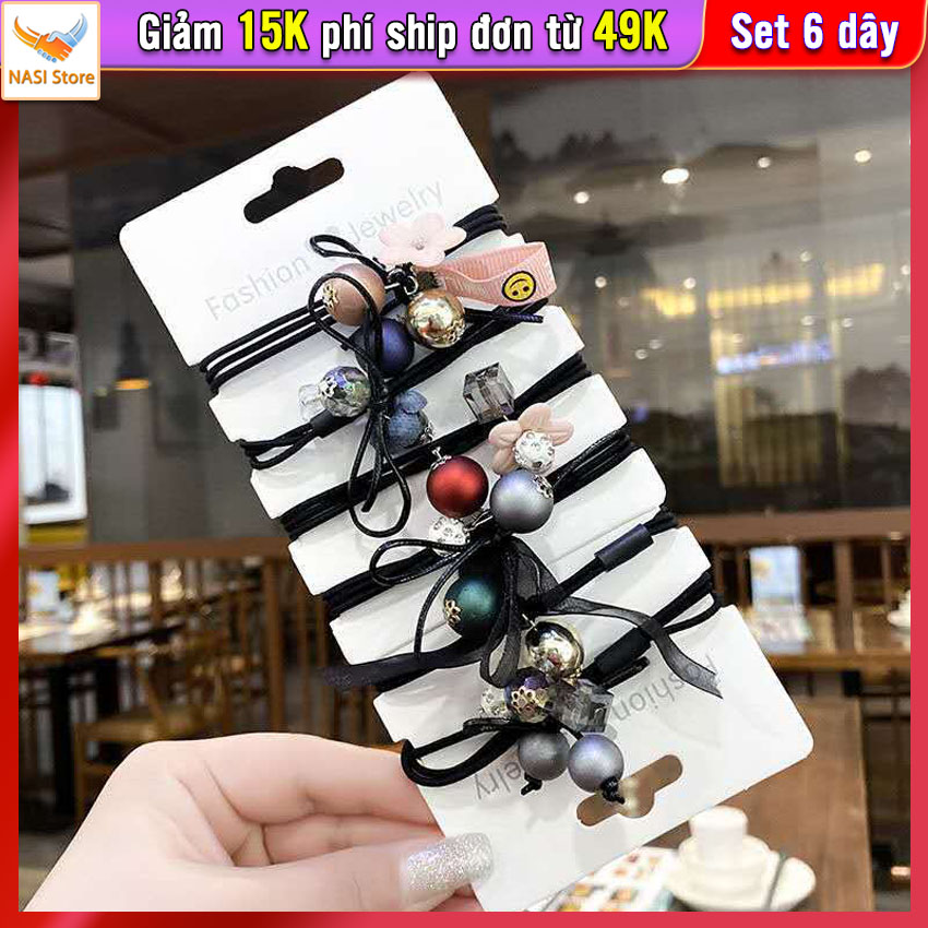 Dây buộc tóc nữ Ocean [Set 6 dây] NASI Store dễ thương phong cách hàn quốc thun cột tóc nữ co giãn tốt phụ kiện tóc