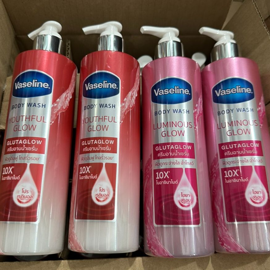  SỮA TẮM VASELINE GLUTA GLOW 10X - kích trắng và chống loã hoá 425ml 