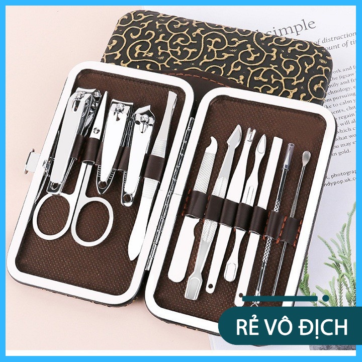 Bộ cắt móng tay, móng chân, làm móng 12 món nhỏ gọn tiện dụng