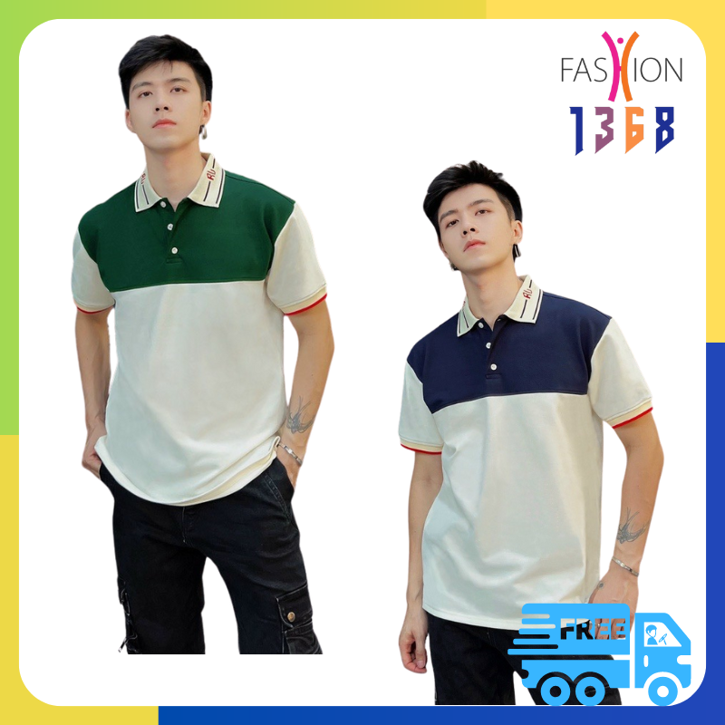 Áo thun POLO phối màu nam cao cấp, cổ bẻ Hoa Văn vải cá sấu cực đẹp