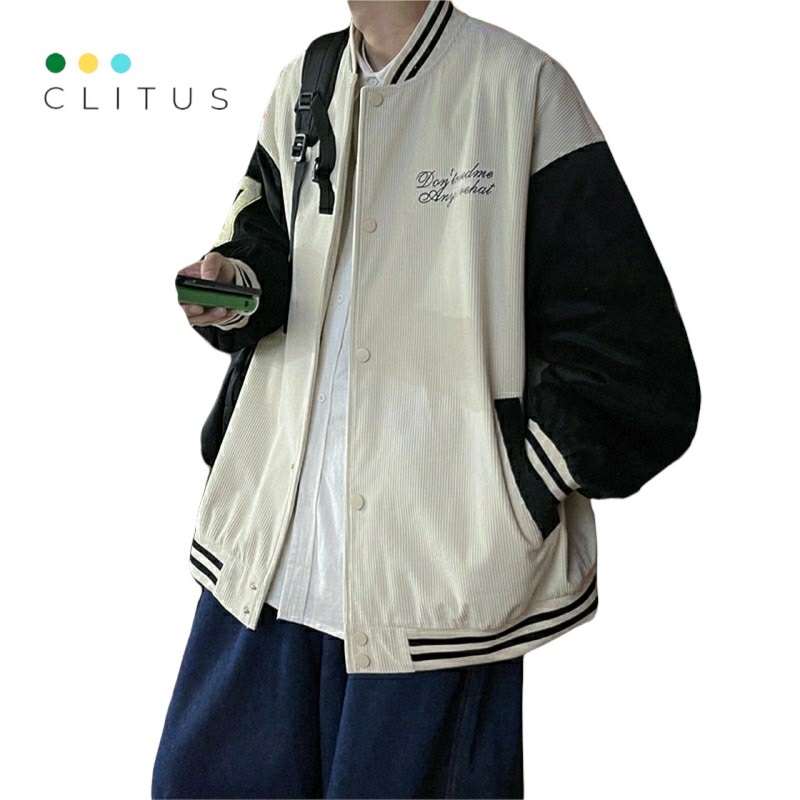 Áo khoác bomber nhung tăm 2 lớp siêu dày thêu chữ etp - clitus fashion