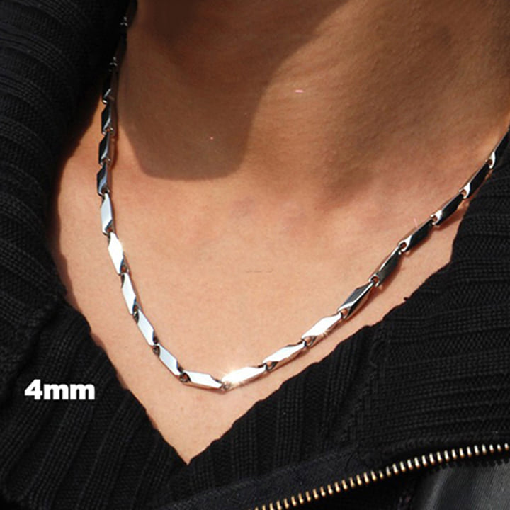 [HCM]Dây chuyền nam inox trơn thép không đen không gỉ đẹp 4mm