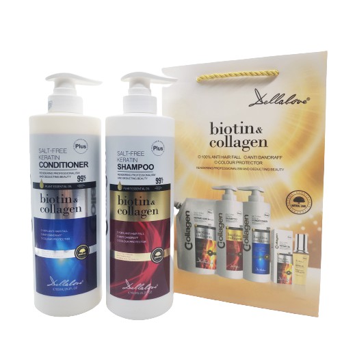 [CHÍNH HÃNG] [ BIOTIN ] DẦU GỘI XẢ DELLALOVE BIOTIN COLLAGEN PHỤC HỒI CHỐNG RỤNG VÀ KÍCH THÍCH MỌC TÓC 850ML