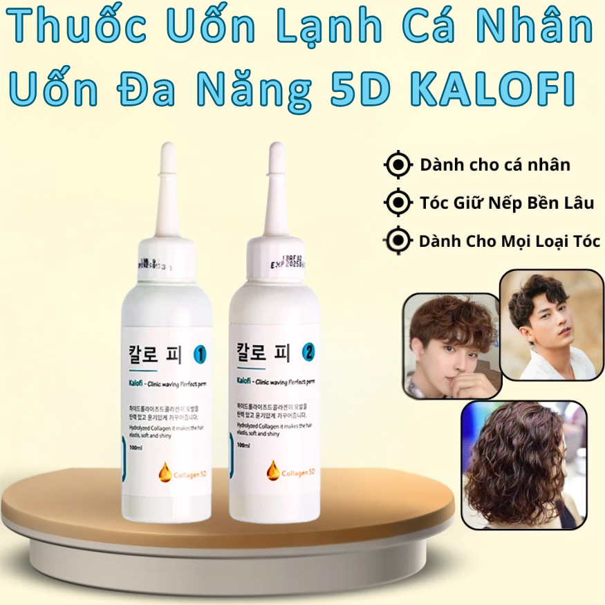 Thuốc Uốn Lạnh Cá Nhân Uốn Đa Năng 5D KALOFI 100ml x 2 (Dạng Nước) ,Cặp 2 Chai (1-2) Uốn Lạnh tại nhà , chính hãng.