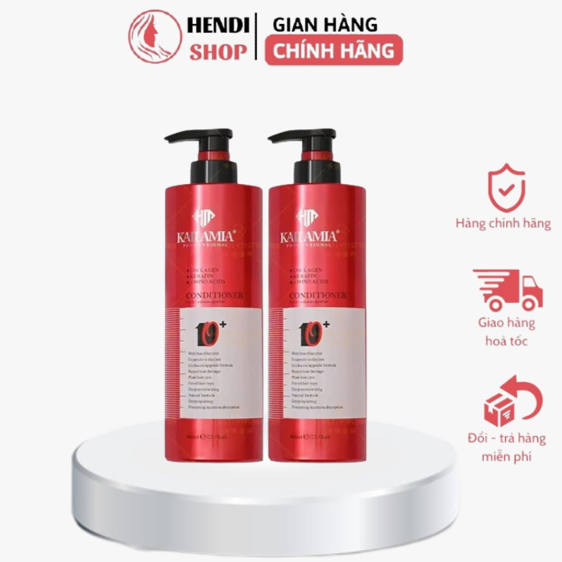 Cặp dầu gội xả phục hồi tóc hư tổn kailamia keratin 800ml - mỹ phẩm tóc hendi - h31