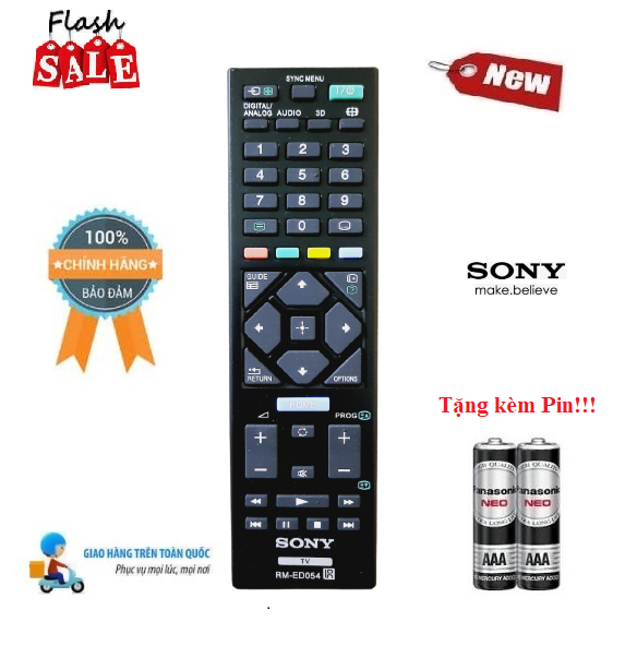 Remote Điều khiển tivi Sony RM-ED054 LED/LCD/Smart TV- Hàng mới chính hãng 100% Tặng kèm Pin!!!