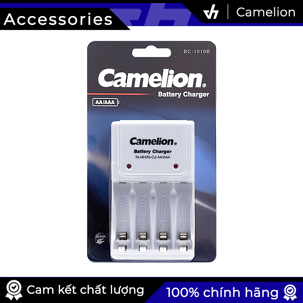 Sạc pin aa / aaa camelion 1010b - có đèn báo, nhập khẩu hợp lực battery, không có tự ngắt sạc