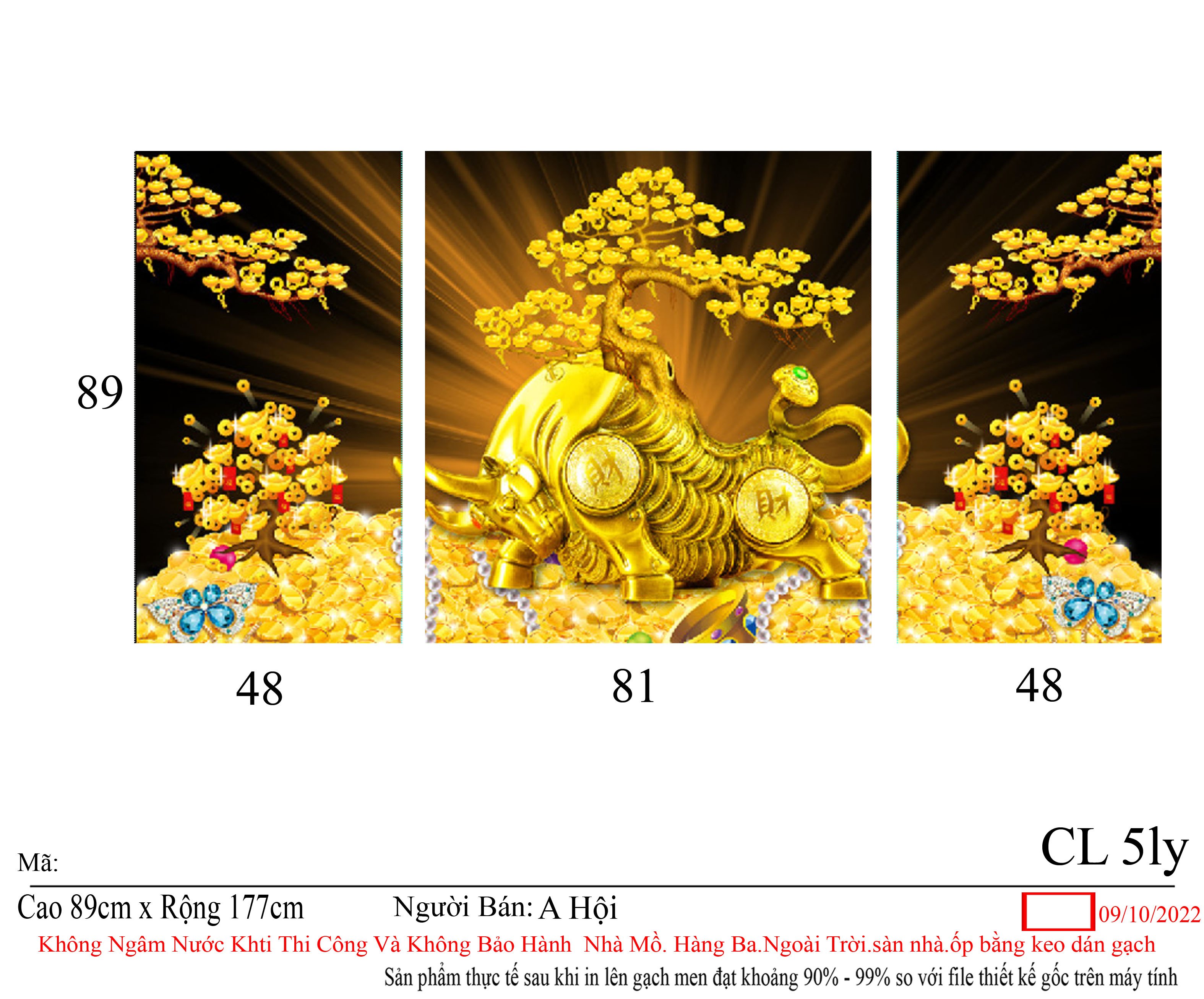 Tranh phong thủy phòng khách - tranh tài lộc.
