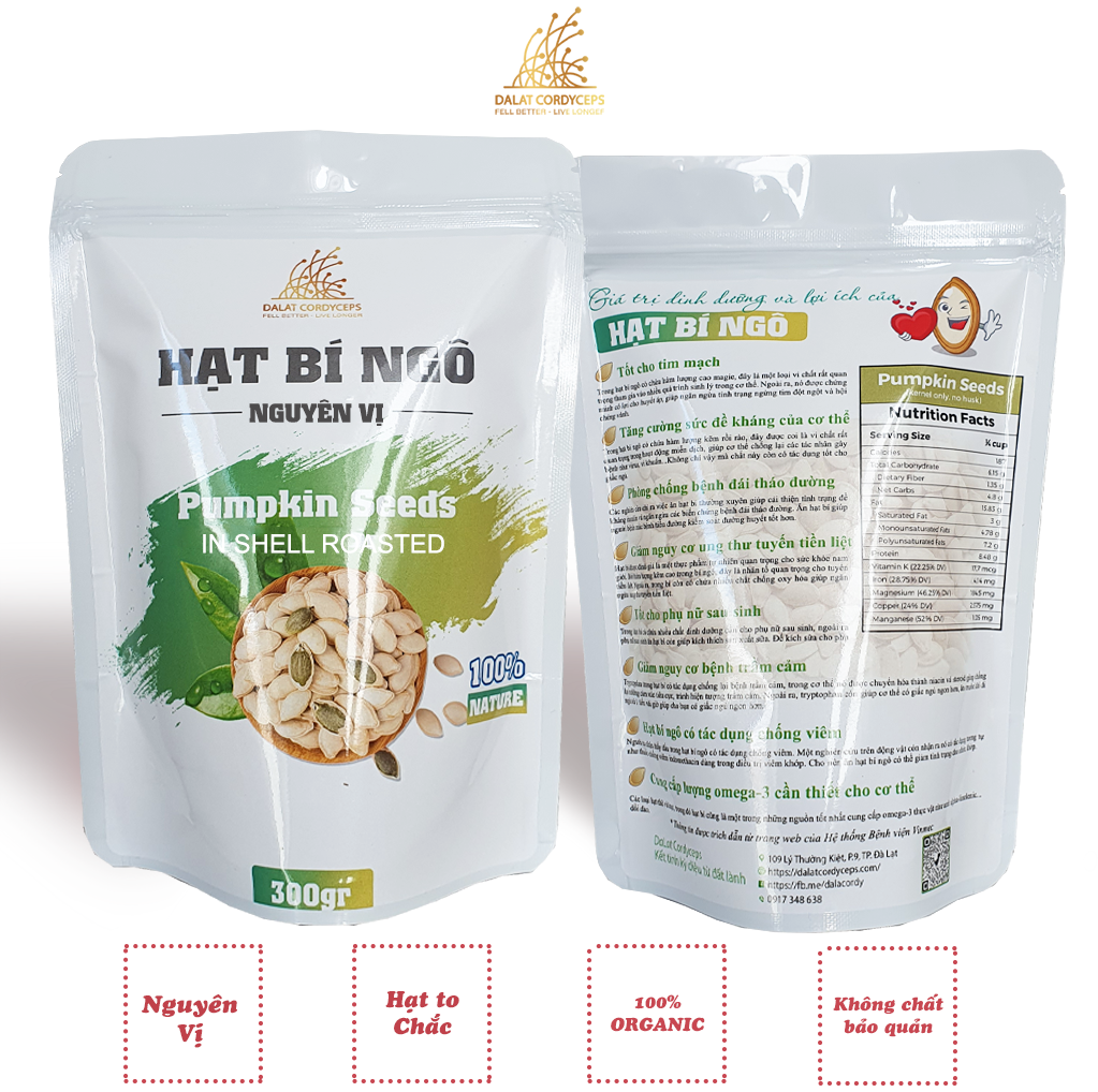 Hạt bí ngô nguyên vị - Dalat Cordyceps