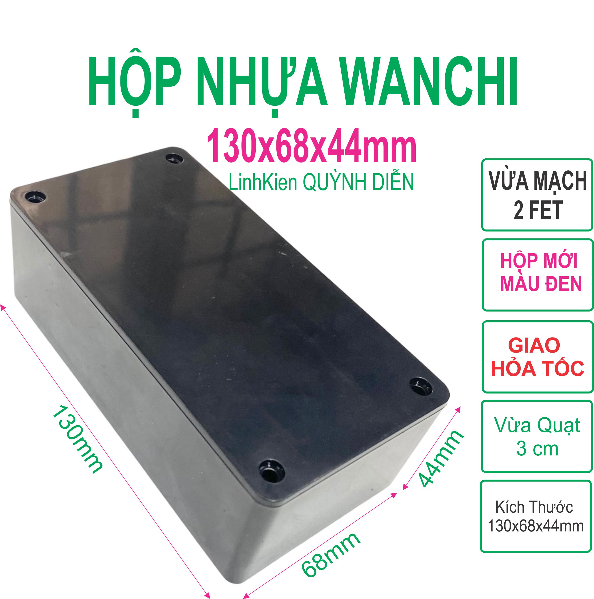 Hộp Nhựa ABS WANCHI màu đen 130x68x44- Linh Kiện Điện Tử QUỲNH DIỄN