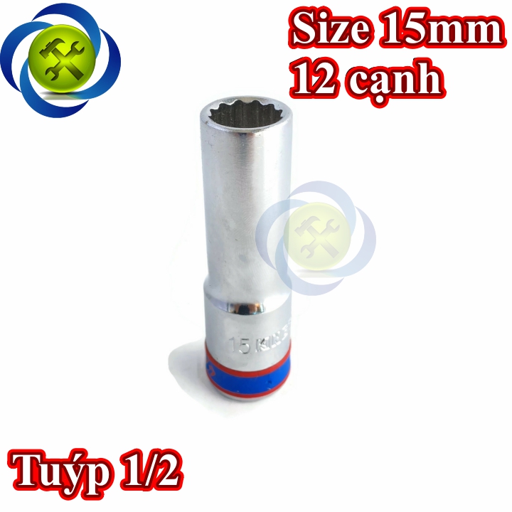 Tuýp 15mm 1/2 kingtony 423015m loại dài 12 cạnh màu trắng