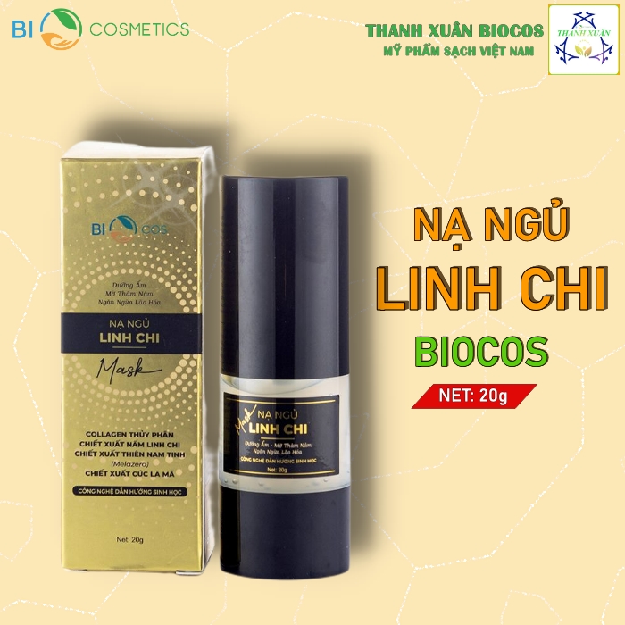 Serum dưỡng trắng da mặt, mờ thâm biocos mask - nạ ngủ linh chi dưỡng ẩm, mờ thâm nám, ngăn ngừa lão hóa, an toàn 20g