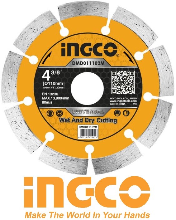 Đĩa cắt gạch khô 110mm 4inch wet and dry cutting Ingco DMD011101 - DMD011101 sản phẩm đa dạng về mẫu mã kích cỡ chất lượng đảm bảo cam kết hàng nhận được giống với mô tả