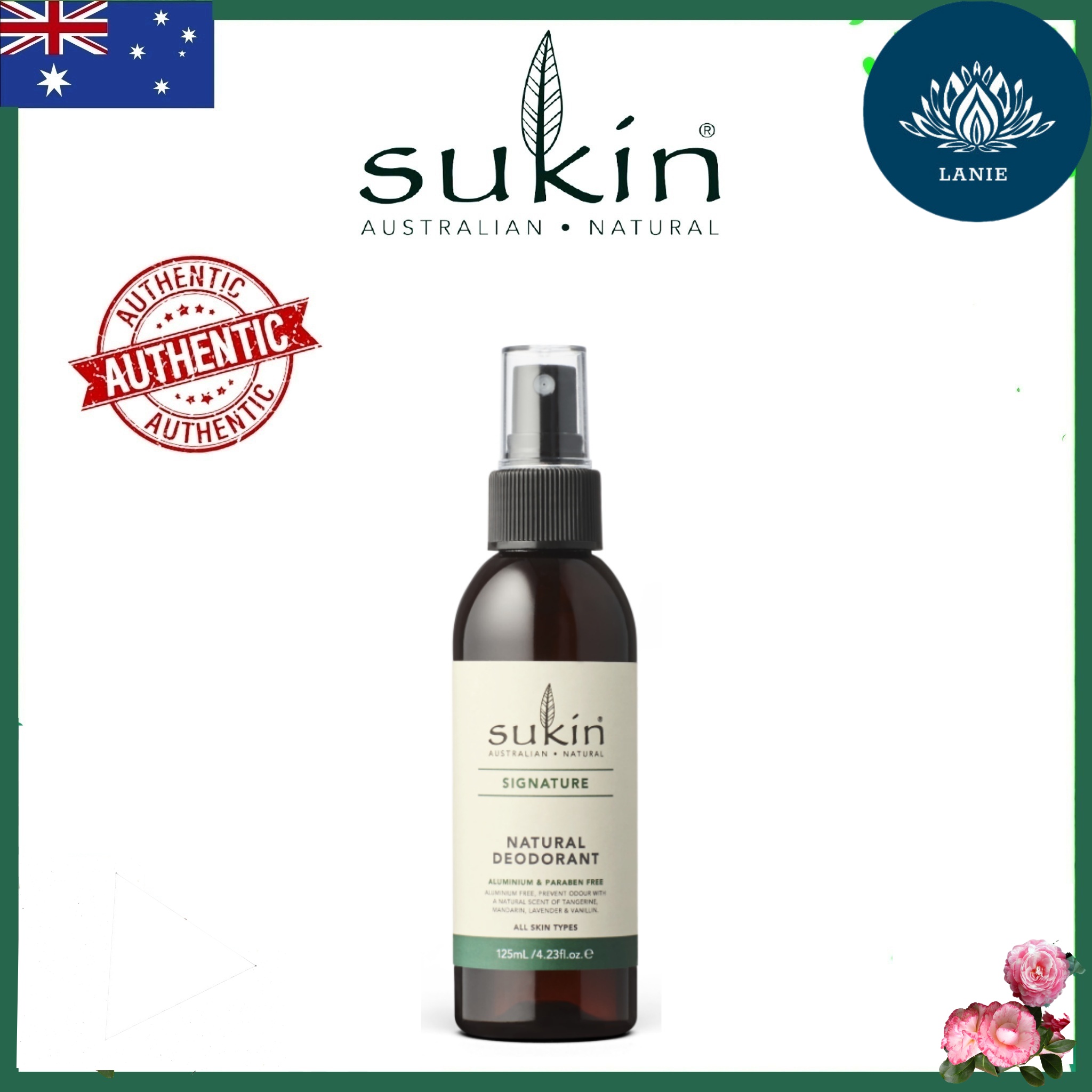 Xịt Khử Mùi Signature Khô Thoáng Tự Nhiên Sukin Natural Deodorant 125ml