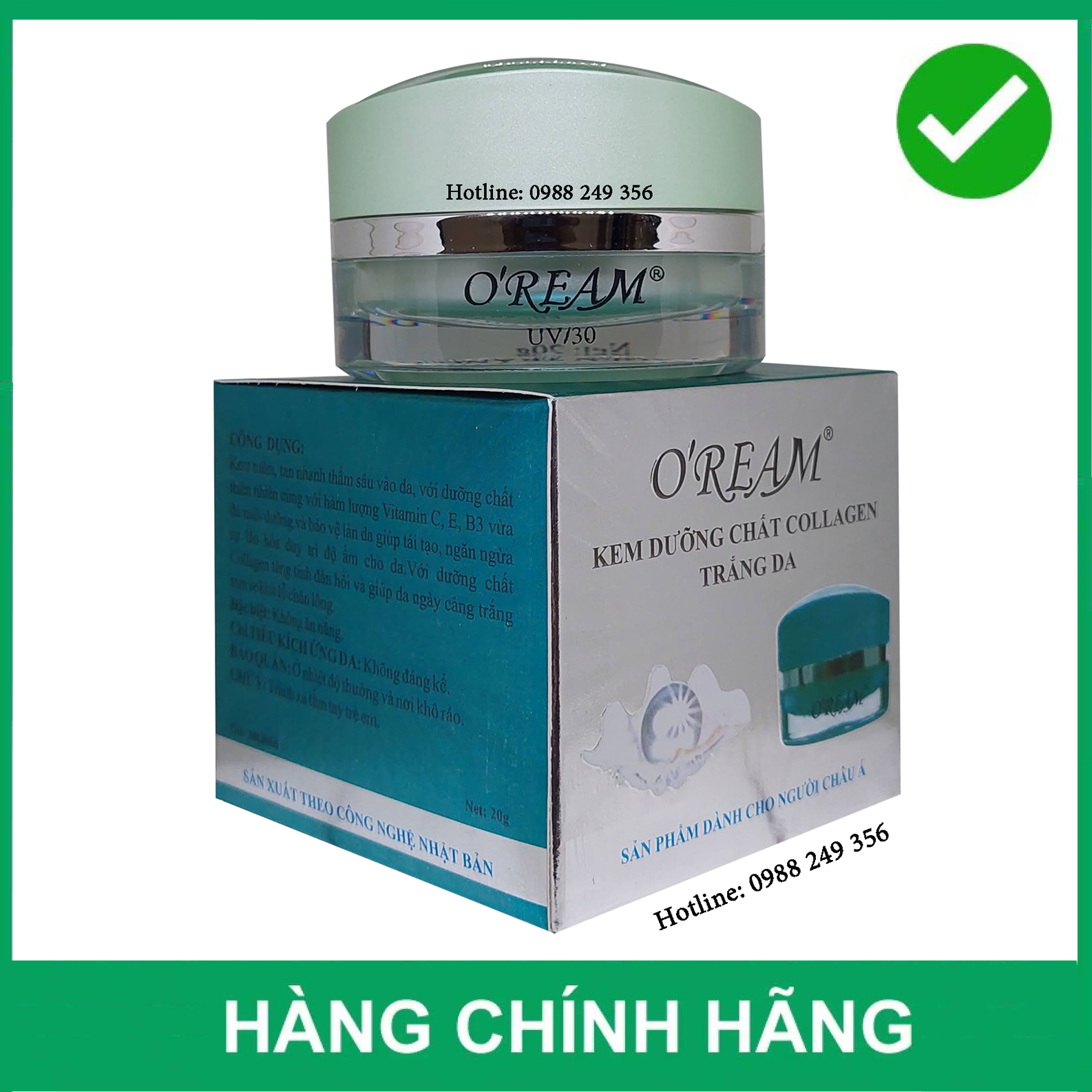 [HCM]KEM OREAM DƯỠNG CHẤT COLLAGEN TRẮNG DA 20G - KEM O'REAM 20G