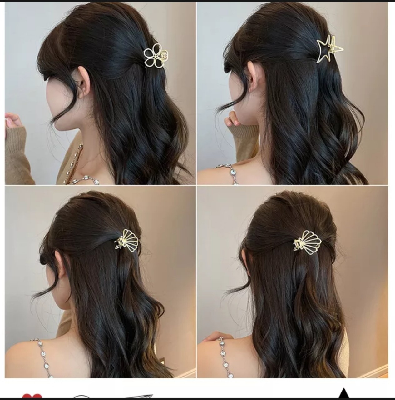 Kẹp tóc càng cua kim loại nhỏ xinh đơn giản