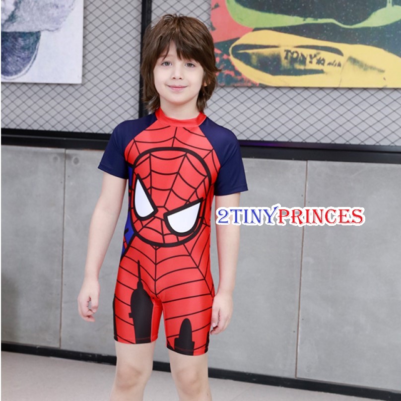 Bộ đồ bơi liền thân siêu nhân người nhện - Đồ bơi bé trai DBBT04
