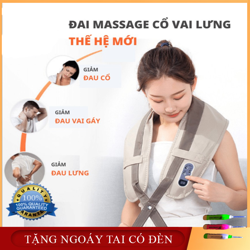 Máy massage vai cổ lưng đa năng đai matxa trị liệu vai cổ gáy đấm bóp toàn thân giảm cơn nhức mỏi an toàn và hiệu quả- BẢO HÀNH 2 NĂM, LỖI ĐỔI MỚI 1-1 TRONG 7 NGÀY