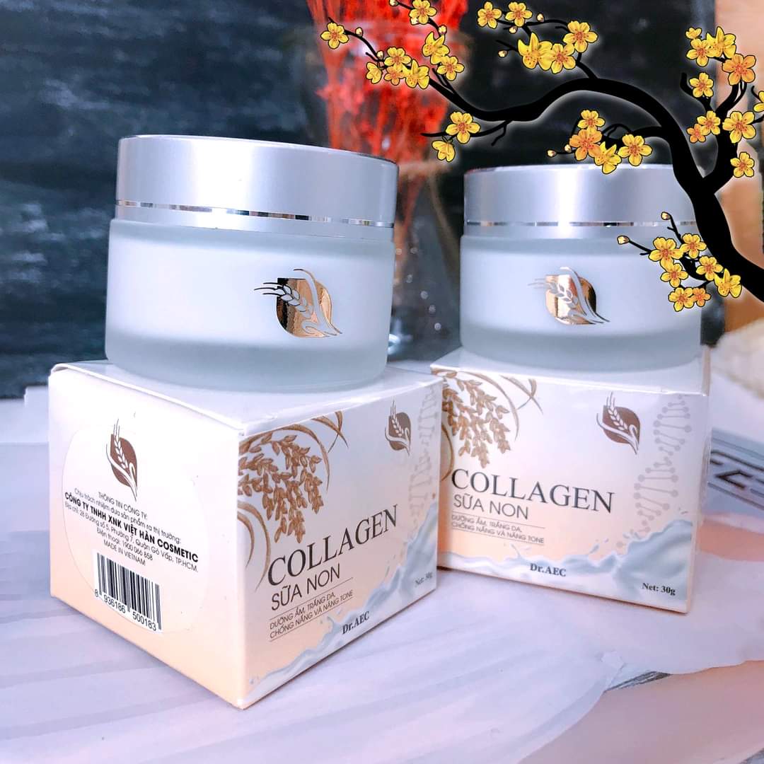 Collagen sữa non, kem dưỡng trắng da mặt ngừa mụn, hết nám, tàn nhan da mịn căng bóng