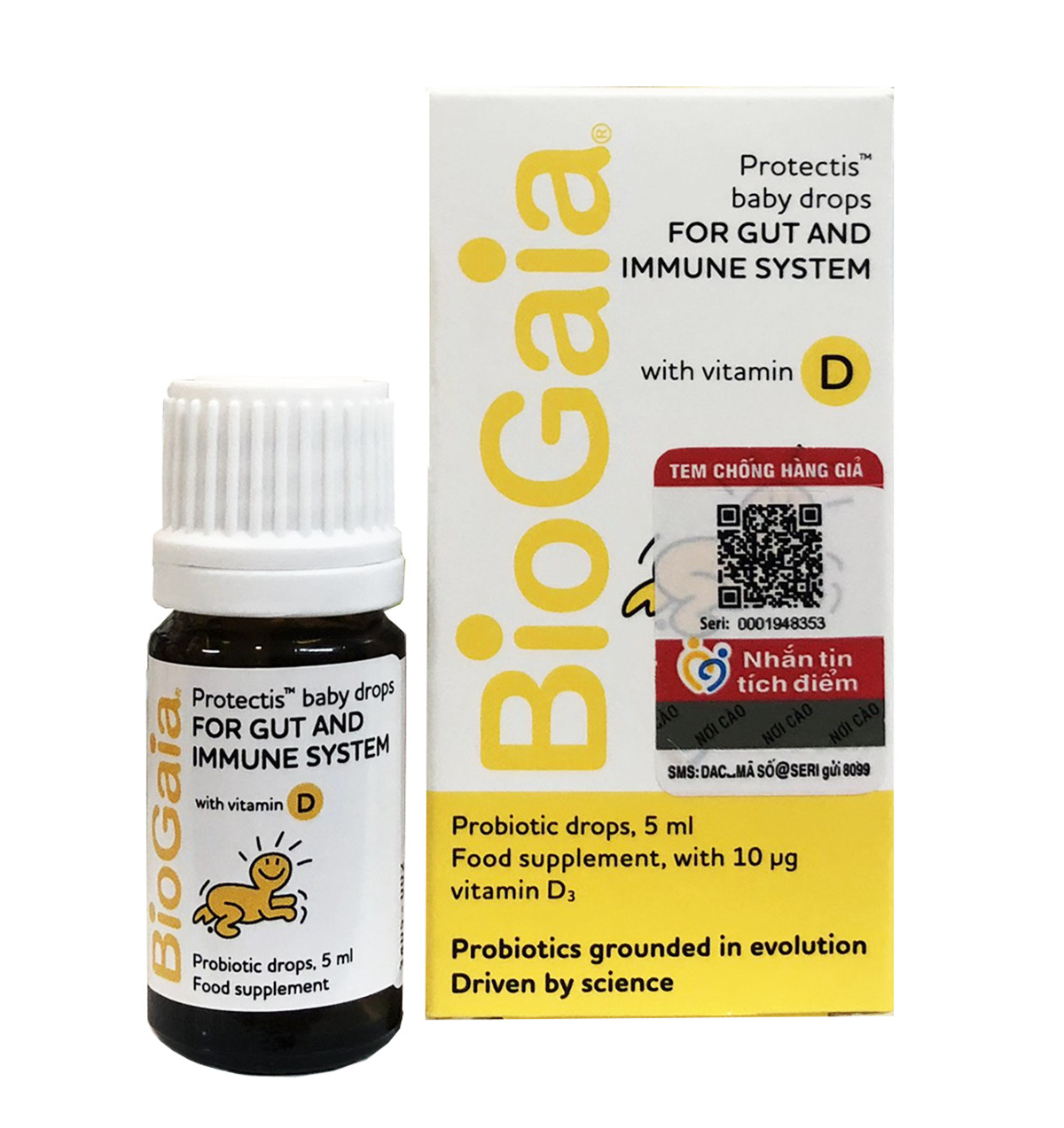Biogaia dạng nhỏ giọt kèm vitamin D: 5ml/lọ