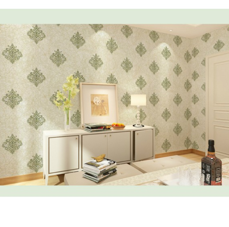 5m decal giấy dán tường châu âu ô vuông xanh