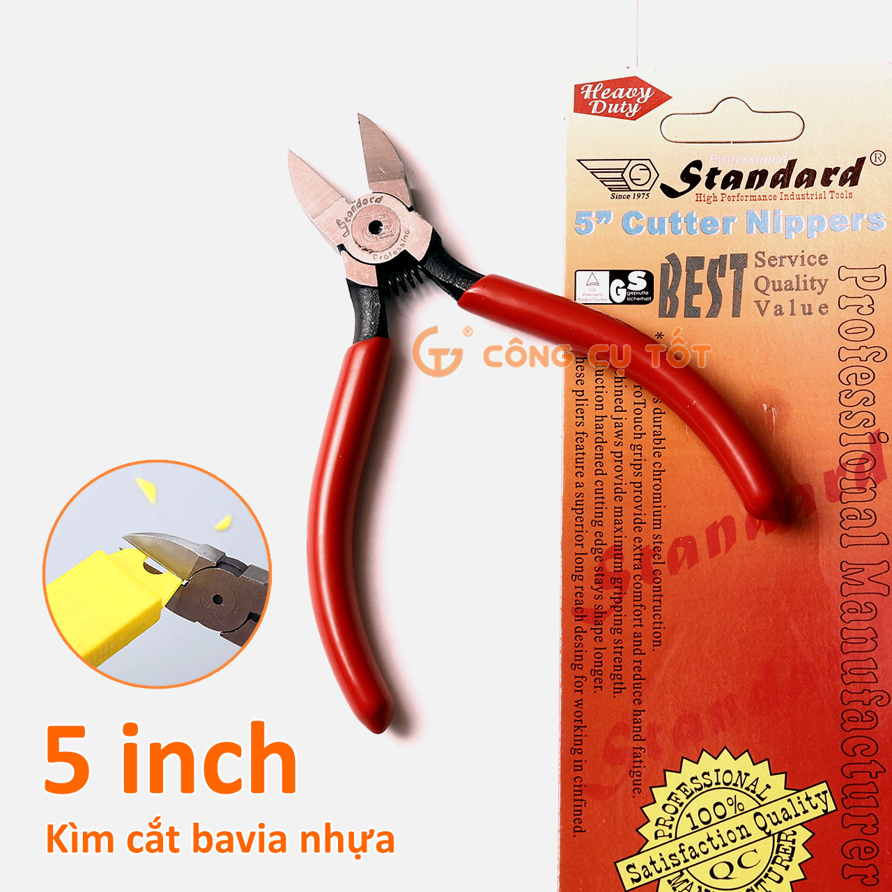 Kìm cắt nhựa, bavia nhựa Standard Đài Loan 5inch, 6inch