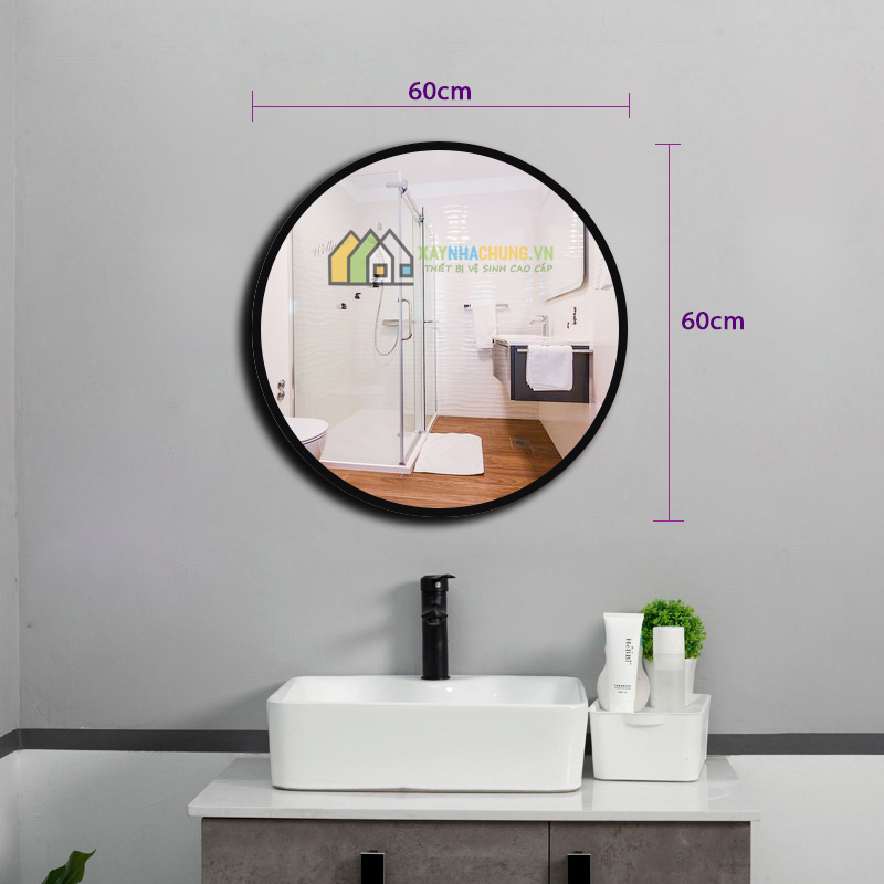 Gương tròn đường kính 60 có viền
