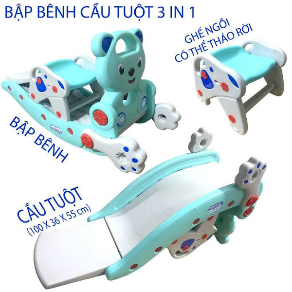 [HCM]TPHCM - CẦU TUỘT BẬP BÊNH GHẾ NGỒI 3 IN 1 HIỆU SONG SON CHO BÉ