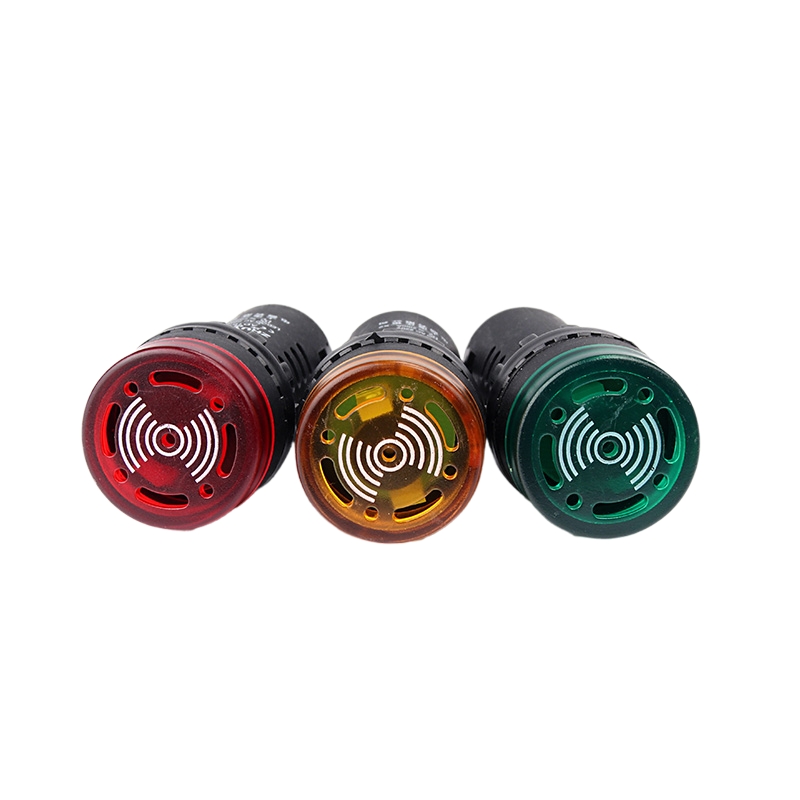 Đèn led báo có còi 220v, 24v phi 16, 22 màu đỏ, vàng, xanh