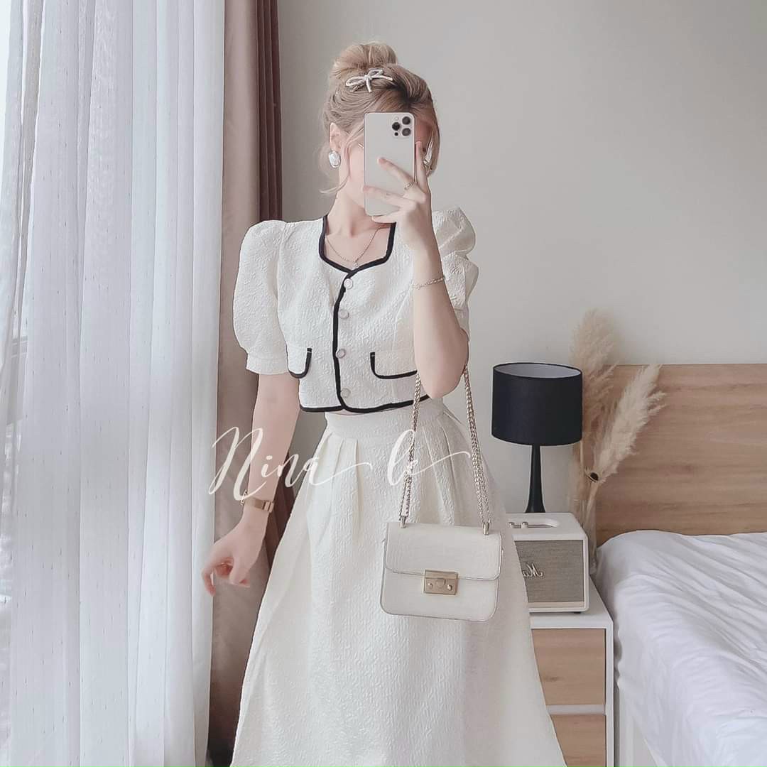 Sét váy áo nữ kiểu & chân váy dài siêu xinh