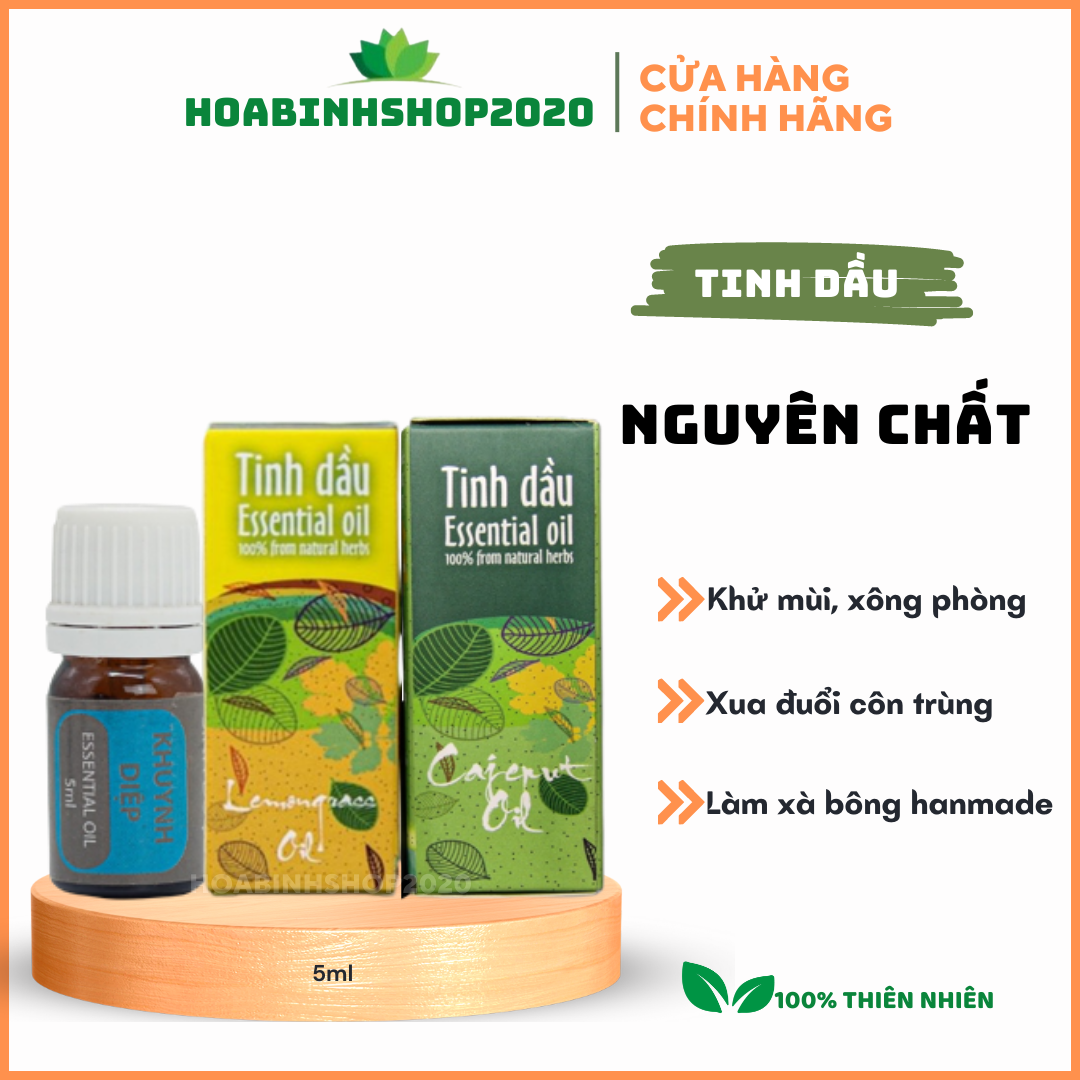 Tinh dầu sả chanh, tràm gió, khuynh diệp 100% nguyên chất htx sinh dược