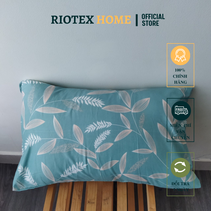 Vỏ Gối Nằm Hoạ Tiết RIOTEX HOME Chất Liệu Cotton Thoáng Mát Không Xù Không Bay Màu