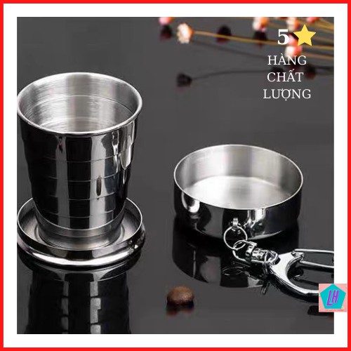 Cốc inox gấp gọn đa năng bỏ túi tiện dụng 140ml