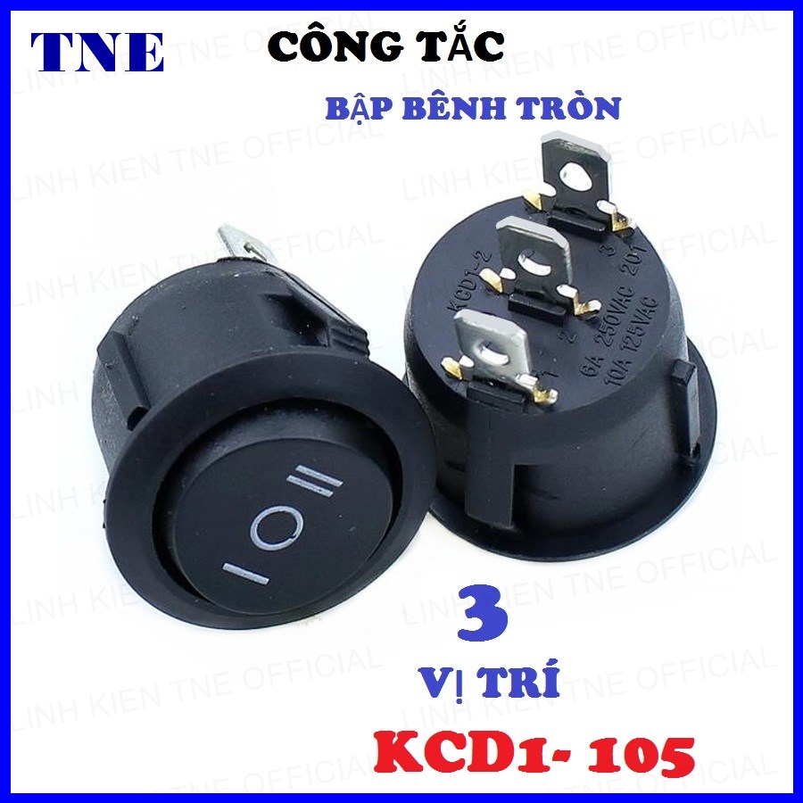 Công tắc bập bênh tròn 3 vị trí kcd1