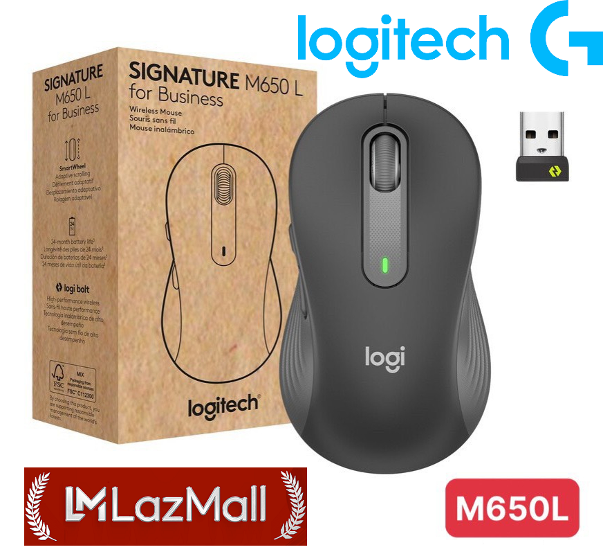 (FREESHIP) LazMaII Flash SALE TRỢ GIÁ DEAL SỐC Chuột Không Dây Logitech M650 - M650L. Logitech SIGNATURE M650L Wireless/Bluetooth Wireless Mouse .Chuột Không Dây Bluetooth Logitech Signature M650 - SmartWheel Giảm Ồn Tùy Chỉnh Các Nút