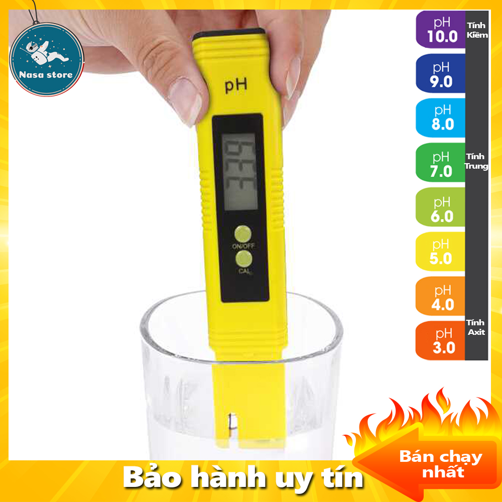 Bút đo độ PH - Máy Đo Độ PH Của Nước Cao Cấp Có Màn Hình LED, Có Hộp Đựng, Đo Nhanh, Chính Xác Nước Uống,  Nước Máy, Hồ Cá, Bể Cá + Tặng Kèm Bộ Hiệu Chỉnh Bút