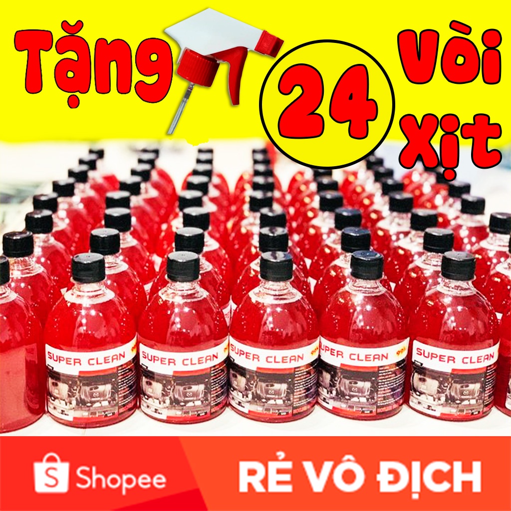 Combo 24 chai dung dịch tẩy rửa đầu bò lốc máy siêu mạnh super clean
