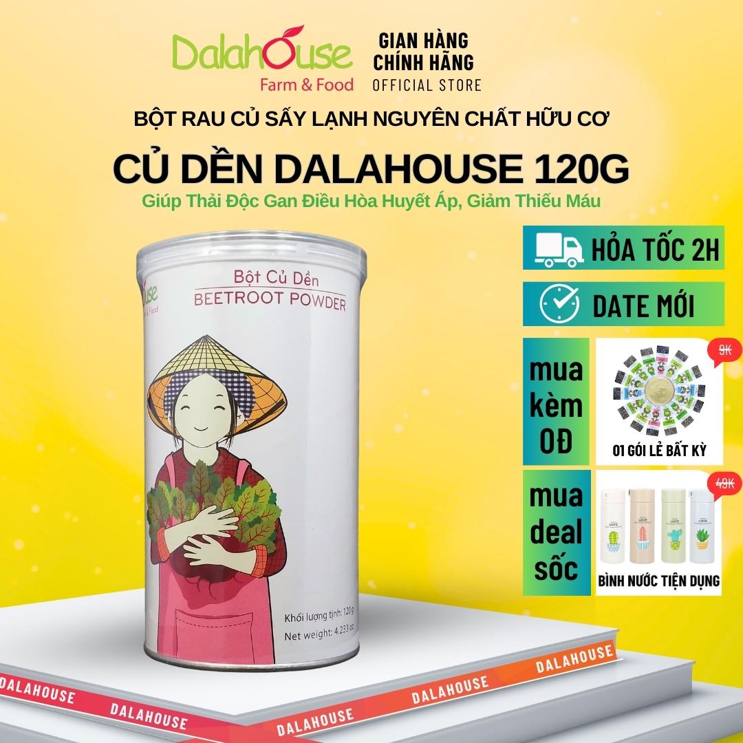 Lon bột củ dền dalahouse hộp 120g - đẹp da, chống lão hóa da, bổ sung chống oxy hóa - bột rau sấy lạnh nguyên chất