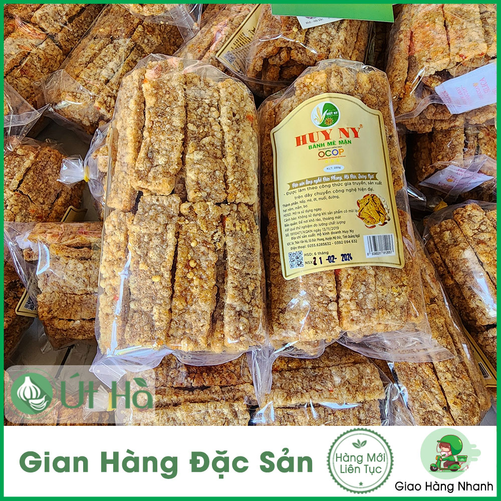 Bánh Mè Mặn Huy Ny Quảng Ngãi Bịch 250gr Giòn Thơm Ngon Đúng Vị Truyền Thống - Út Hà Đặc Sản
