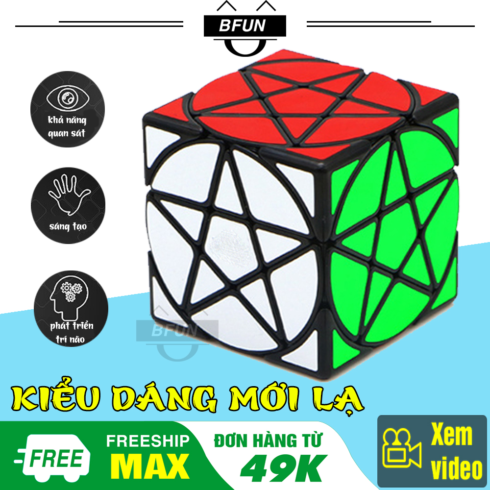 Rubik Biến Thể 6 Mặt Ngôi Sao VIỀN ĐEN - Hình Dáng Mới Lạ, Độc Đáo, Khối Rubik Xoay Trơn, Rubix, Đồ Chơi Trẻ Em BFUN (shop có bán Rubik 3x3 Giá Rẻ, Rubik 2x2, Rubik 4x4, Combo Rubik,...)