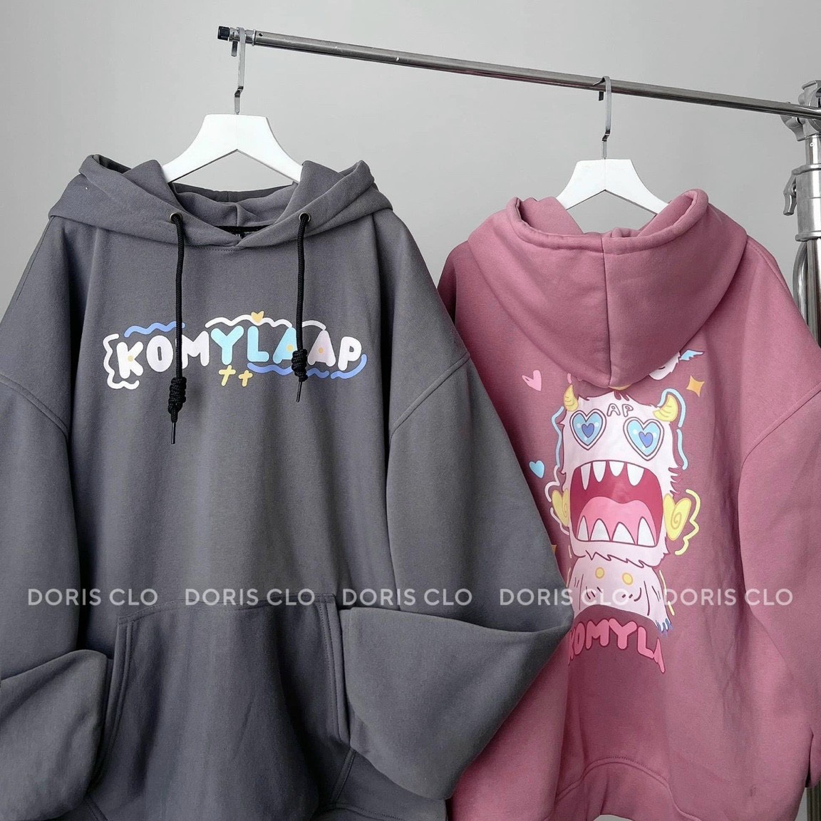 Áo Khoác Thun Nỉ Nam/nữ In Hình Khủng Long cute Phối Khóa Kéo Cao Cấp Phối Hình Siêu Dể Thương có mũ TP498